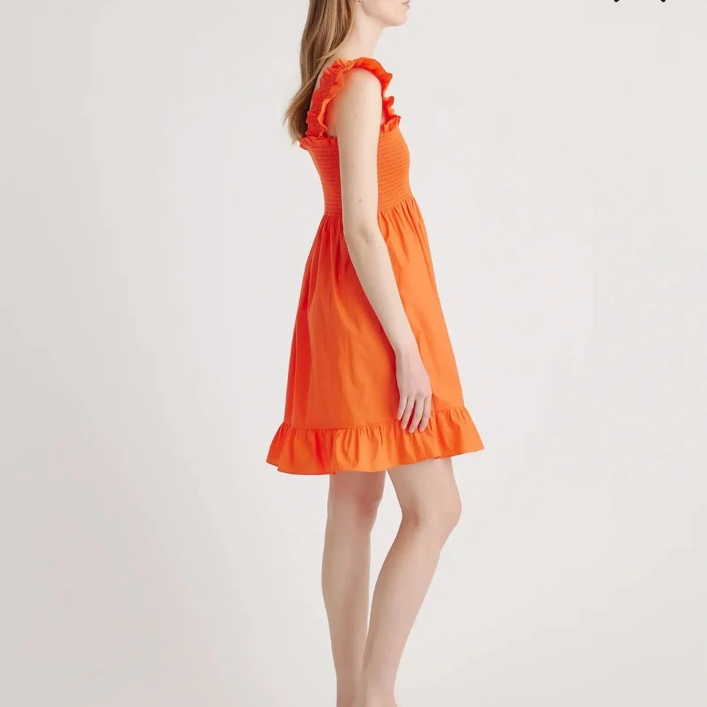 Cute Quince smocked sleeveless Red dress M - Picture 8 of 8